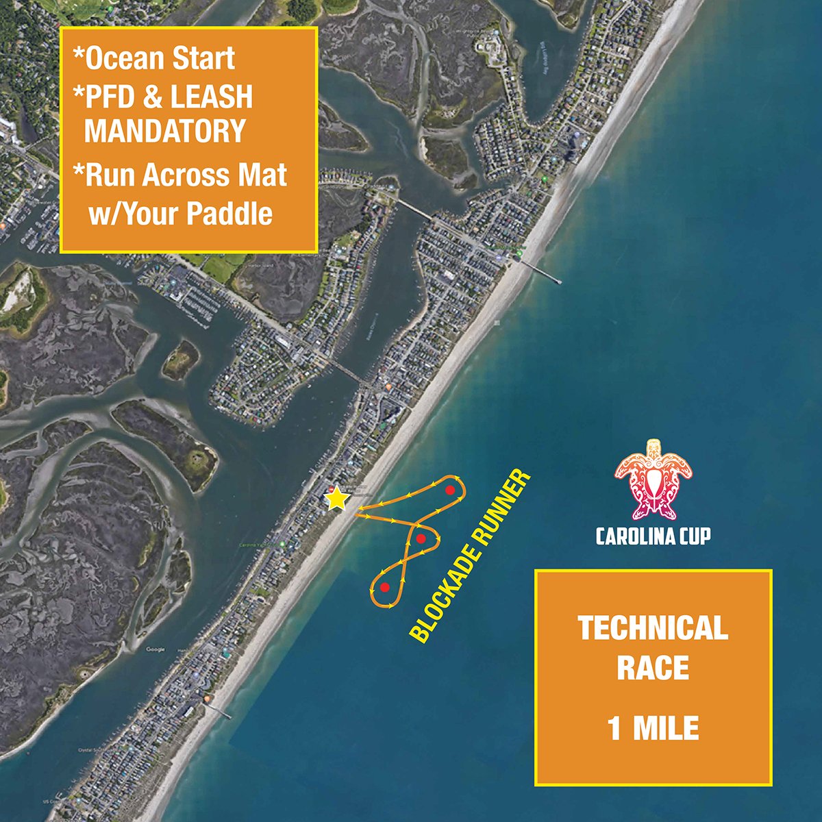 Carolina Cup Wrightsville Beach Technical course map